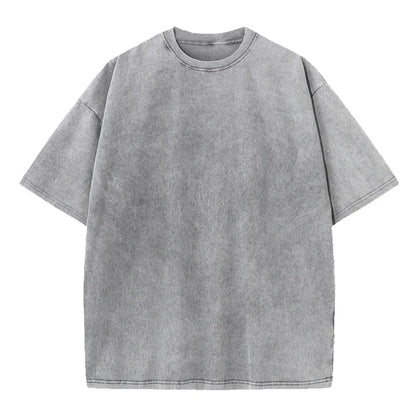 Men's Washed Vintage T-Shirts Street Hip Hop Retro Punk T Shirt Women Harajuku Casual Cotton Short Sleeve Acid Wash TShirts Top