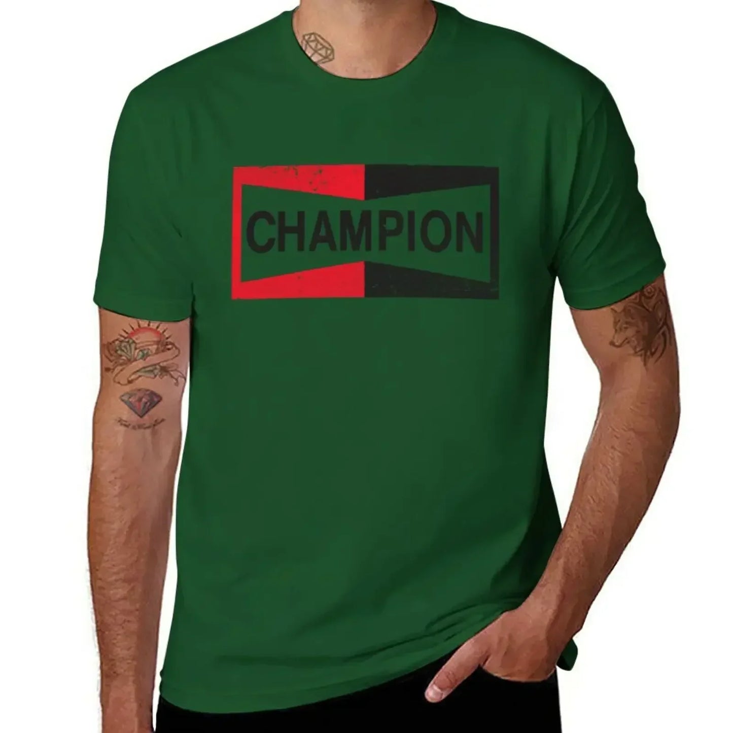 Spark Plug Retro Distressed Emblem - Cl T-Shirt Short sleeve tee new edition slim fit t shirts for men