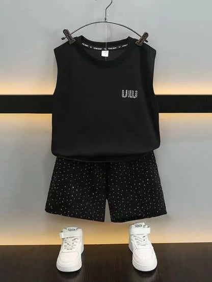 Junior Top and Bottom Set Outdoor Clothing Summer Suit for Boy Clothes Children Child Years Boy´s Children's T-shirt From 4 8 12