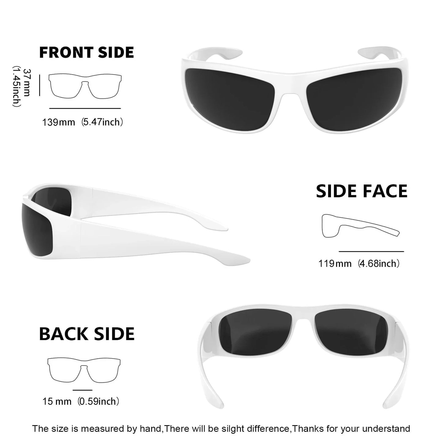 Super Dark Sunglasses for Men Black Wrap Around Sun Glasses UV400 Protection eyewear W8005
