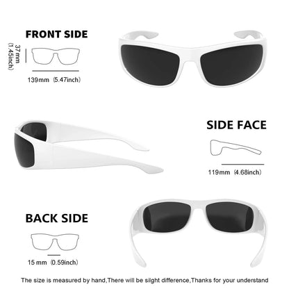 Super Dark Sunglasses for Men Black Wrap Around Sun Glasses UV400 Protection eyewear W8005
