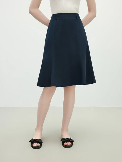 White Mermaid A-Line Skirt 2025 Summer High-Waisted Office Evening Chiffon Tailored Elegance Casual Loose Skirts 25FS12166