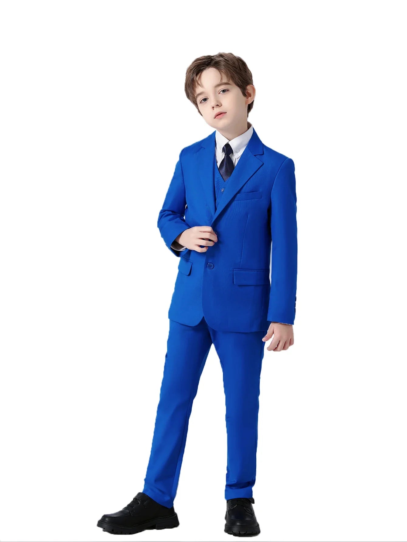 Boys Suits Colorful Formal Suits 4 Piece Slim Fit Dresswear Suit Set Jacket Vest Pants and Tie）School Uniforms