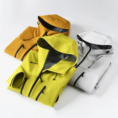 Women Men Waterproof Jacket Hiking Camping Trekking Windbreaker Unisex Outdoor Sporty Rain Coat Hooded Climbing Clothes