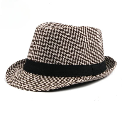 Spring Summer New Middle Aged Men's Top Hat Fashion Knitted Jazz Gentleman Black Chapeay Fedoras Bucket Hat Caps