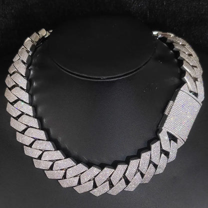 Mens Cuban Link Chain Bracelet Gold Plated Bling Miami Cuban Prong Set Diamond Bracelet for Men 25MM Iced Out Hip Hop Jewelry ﻿