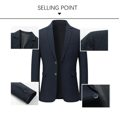 Brand Business England Style Men Suit Slim Fit Easy Care Spring Autumn Wedding Black Formal Blazer for Men Clothing