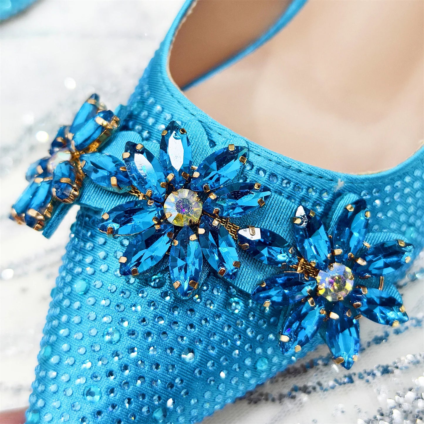 Olive-Green Pointed-Toe Women's High Heels Shoes and Bags for Party Rhinestone Evening Elegant Luxury Handbag