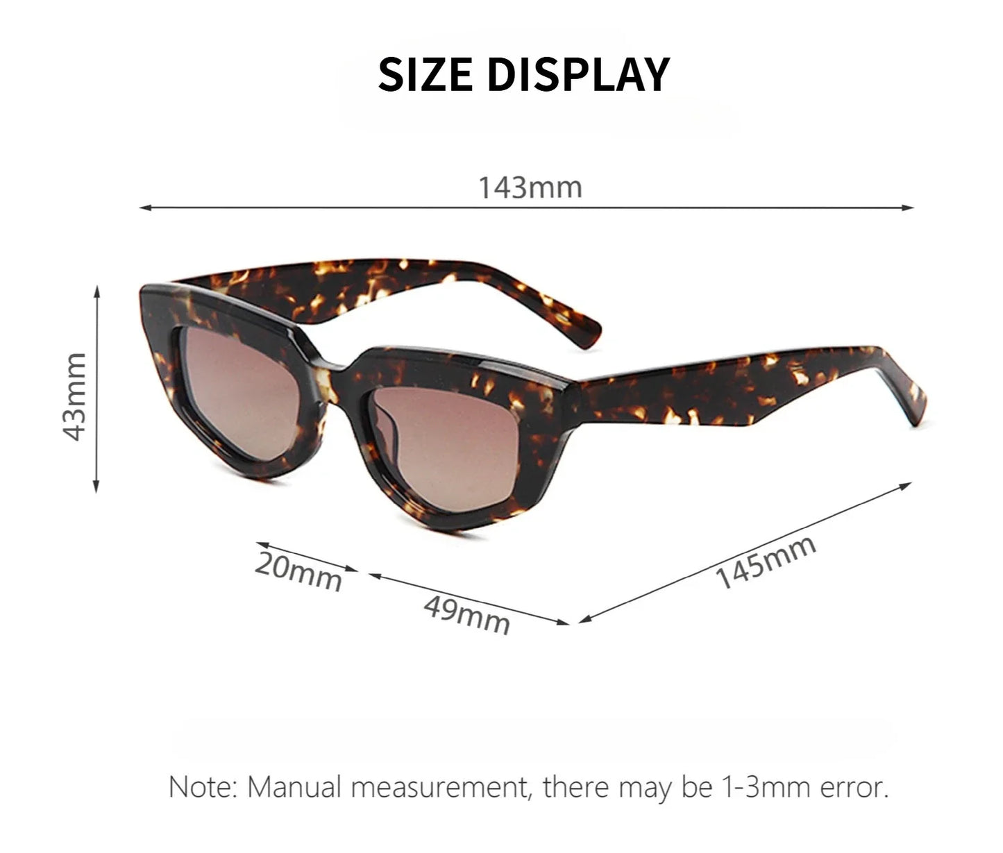 Fashion Retro Small Frame Cat Eye Women Polarized Sunglasses Trendy Personality Multilateral 3D Acetate Men SUN Glasses UV400
