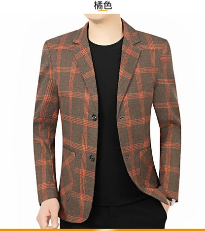 Brand Plaid Striped Business Blazers for Mens 2026 New Spring Autumn Fashion Casual Suit Jacket Men Interview Coat