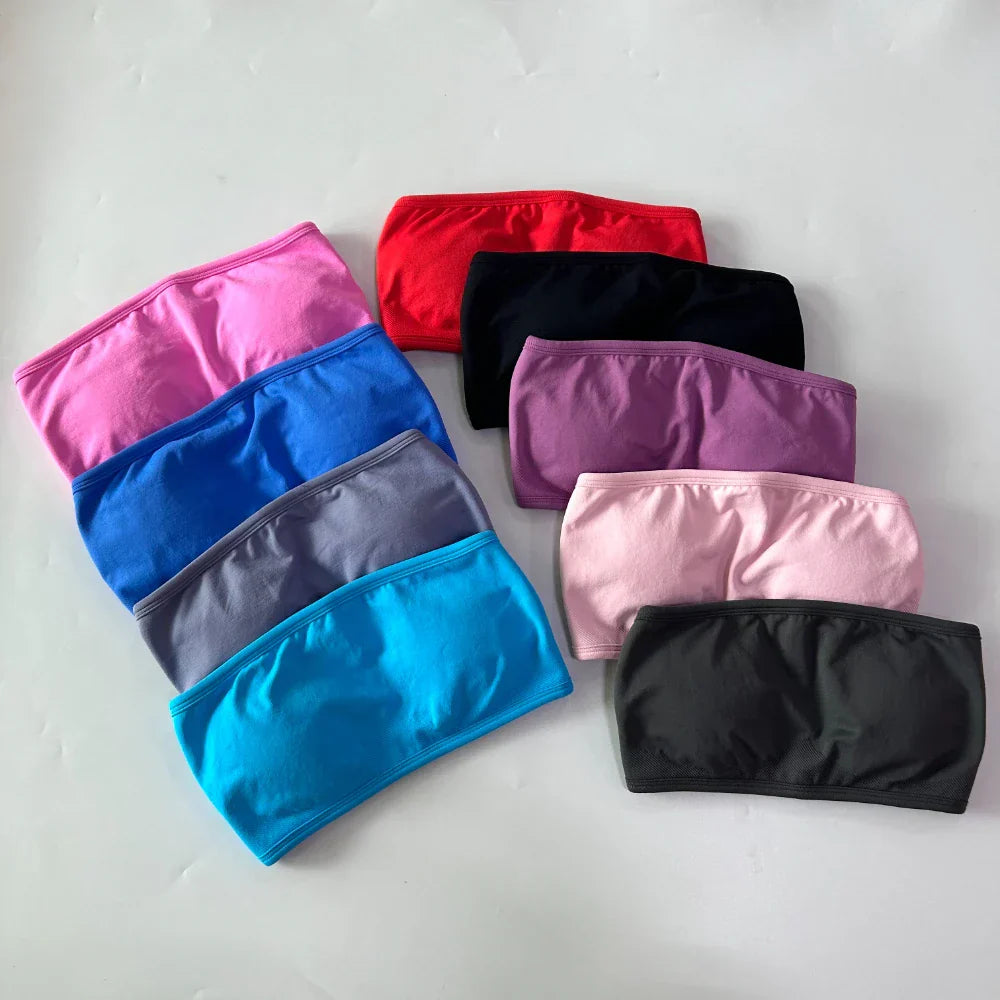 2 Pieces Yoga Set Women Backless Bandeau Sports Bra Scrunch Shorts Yoga Clothing Workout Clothes Outfits Sets Gym Set