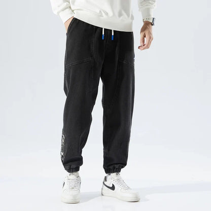 Spring Autumn Plus Size Baggy Jeans Men Hip Hop Streetwear Harem Pants Fashion Embroidery Stretch Cotton Casual Jogger Jeans 8XL