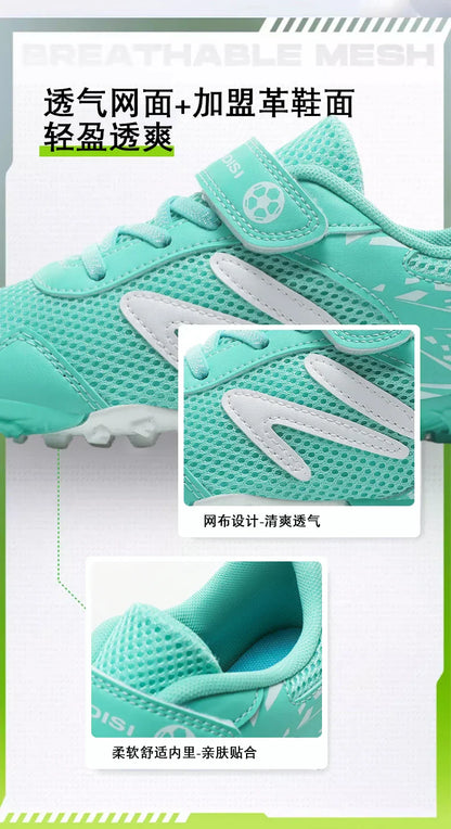 Kids Soccer Shoes FG/TF School Football Boots Boys Girls Cleats Grass Sneakers Child Outdoor Athletic Training Sports Footwear