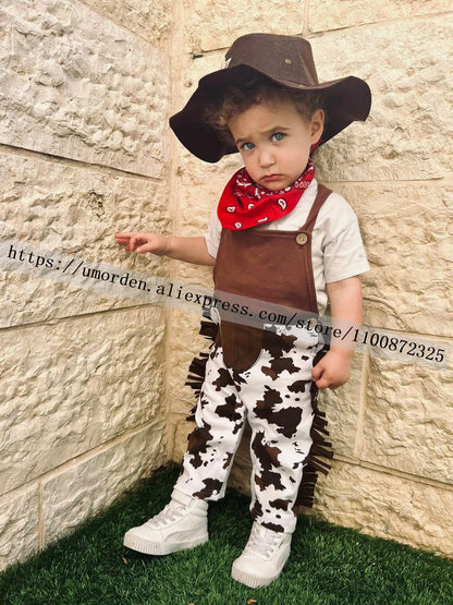 Cowboy Cow Boy Costume Rompers for Baby Boys Toddler Infant Halloween Christmas Birthday Party Cosplay Fancy Dress