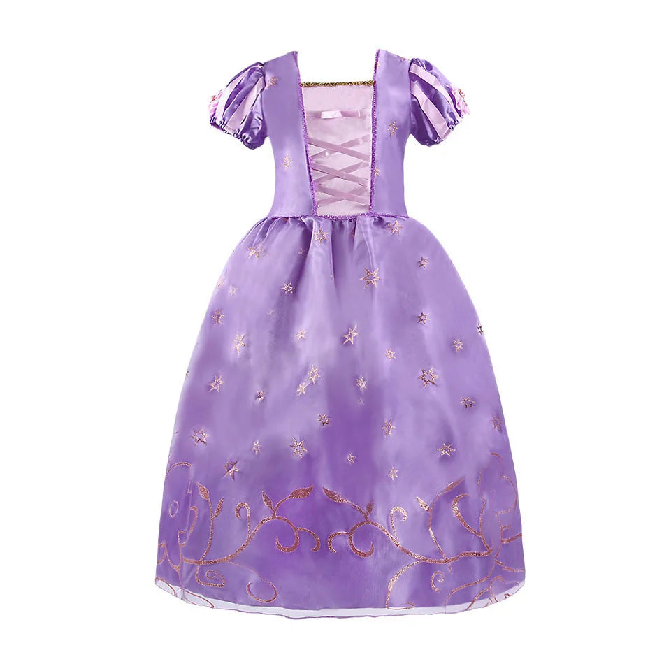 Girls Princess Dress Kids Cinderella Snow White Aurora Sofia Rapunzel Cinderella Halloween Costume Children Birthday Party Dress