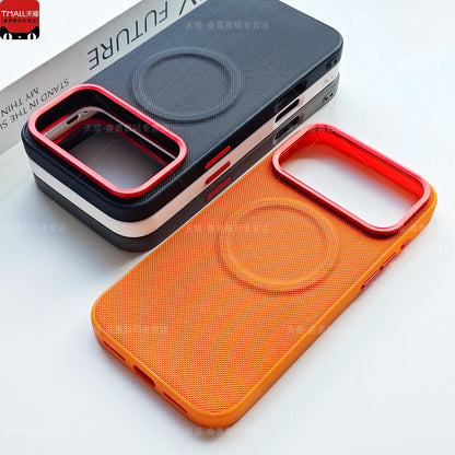 For iPhone 17 Pro Max 17 Pro Case Luxury Leather Magnetic Back Cover For Magsafe wireless charging Shell Bumper Funda