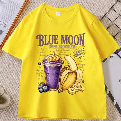 Blue Moon Over Brooklyn T Shirt Men Women Heated Rivalry Extra Banana Smoothie Tshirt Romance Book Movie T-shirt Men's Clothing