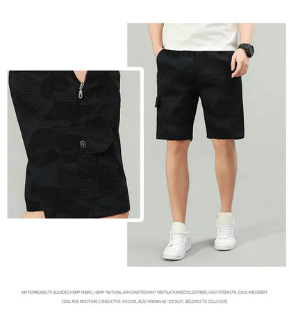 2026 Mens Cargo Shorts Hiking Running Shorts Light Weight Summer Camo Shorts with Pocket