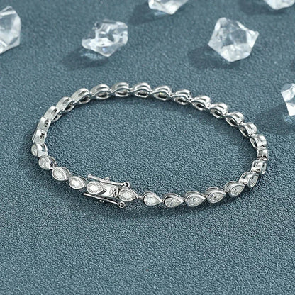 Full Asscher Cut 3x3mm 0.15CT Bezel Type Moissanite Tennis Bracelet for Women Men Party 925 Silver GRA Certified Bracelets