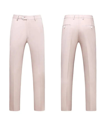19 Colors High Quality Men's Solid Color Slim Fit Suit Pants Fashion Formal Business Social Groom Wedding High End Trousers