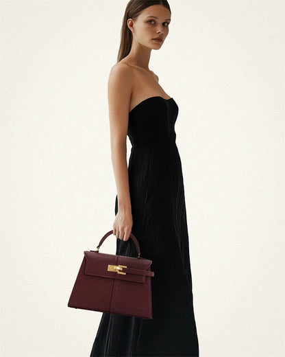 Women's Handbag Elise Designer Fashion 2026 New Burgundy Handbag Large Square Crossbody Bag High-end Women's Bag