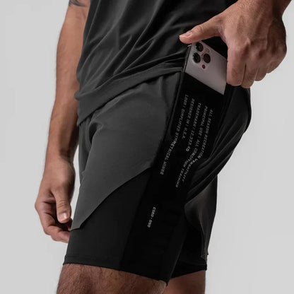 Men's Gym Shorts 2 in 1 Quick Dry Running Shorts Basketball Jogger Summer Fitness Workout Short Pants Bodybuilding Activewear