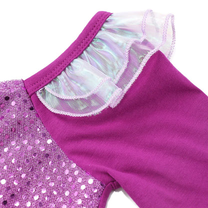 Mermaid Ariel Girls Dress Short Sleeve Tulle Cosplay Princess Costume Carnival Party Girl Princess Dress Party Dresses For Girls