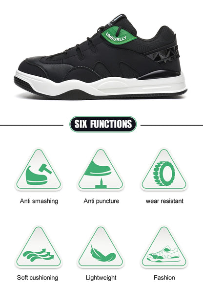 Fashion 2025 New Work Shoes Men Steel Toe Anti Smashing Indestructible Sneakers Splicing Design Comfortable Male Footwear