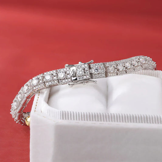 Bracelet de luxe entièrement en Moissanite, argent S925, diamant scintillant pour femme, fiançailles, mariage, cadeau de bijouterie fine certifié GRA