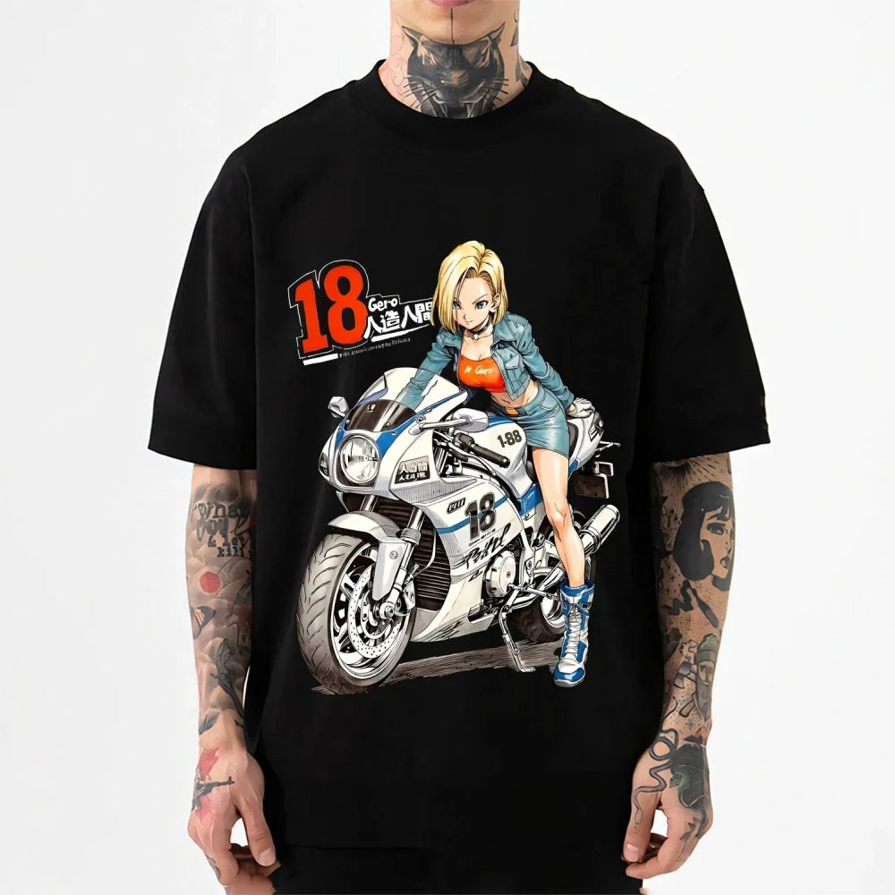 Dragon Ball Android 18 Japanese Style Classic Tee High-quality Streetwear Men's Clothing Women Clothing 2026 Summer New T Shirt