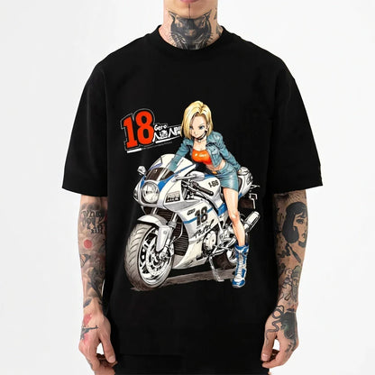 Dragon Ball Android 18 Japanese Style Classic Tee High-quality Streetwear Men's Clothing Women Clothing 2026 Summer New T Shirt