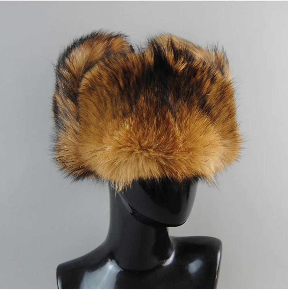 Winter Outdoor Windproof Ski Caps Warm Bomber Hat For Men Real Dog Fur Russian Leather Hat Ushanka Thick Warm Cap With Ear Flaps