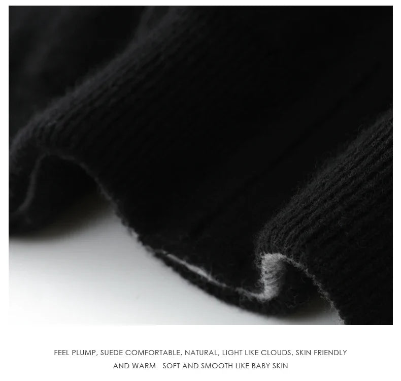 Double-Sided Hooded Zippered Men's Cashmere Cardigan Autumn and Winter Contrasting Color Thickened Loose Casual Knitted Sweater