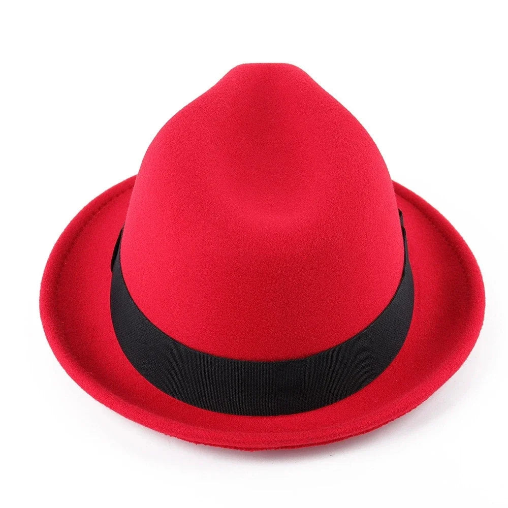 British Style Classic Jazz Hats Autumn and Winter New Women's Woolen Hat Men's Felt Warm Hat Stage Performance Hat