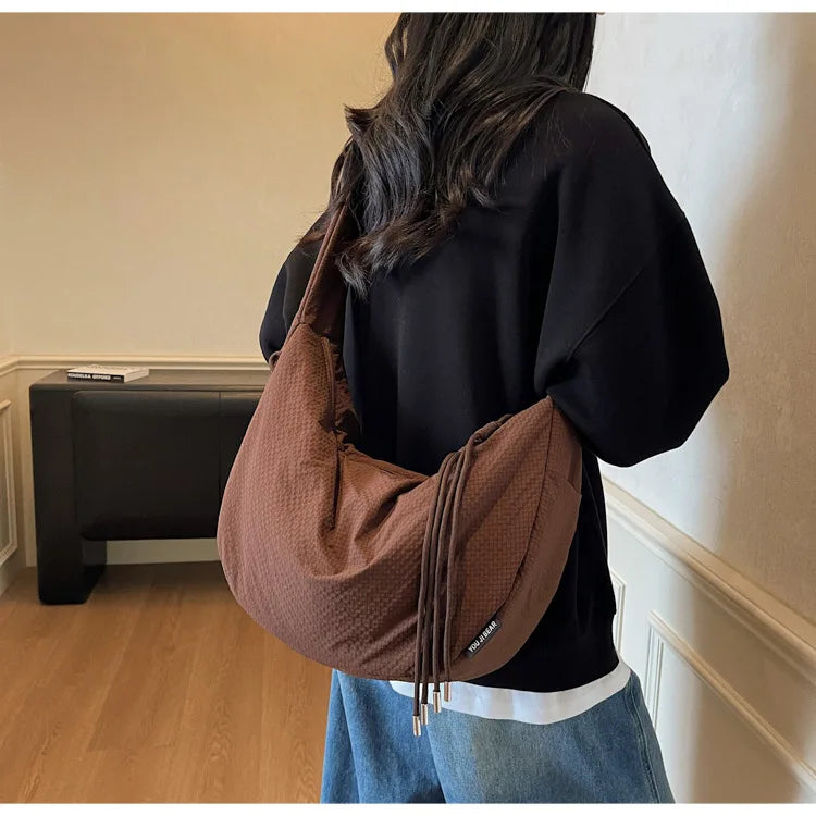 New Comfortable and Versatile Texture Hobo Bags Women Crossbody Bags Large Capacity Lightweight Casual Storage Bags Fashionable