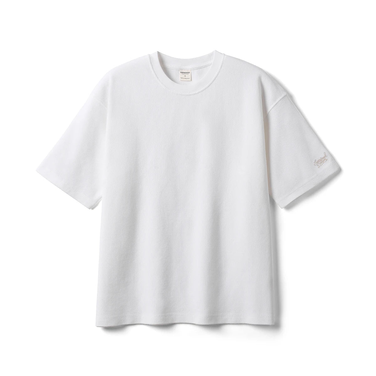 2026 Summer Super Loose  300gsm Breathable Pique Fabric T-shirts Men Plus Size Tops
