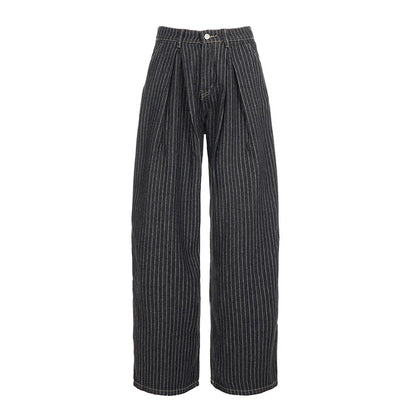 Women Striped Relaxed Fit Jeans Retro Low Rise Wide Leg Denim Pants Grunge Loose Trousers 2026 Spring Y2K Clothes 2026