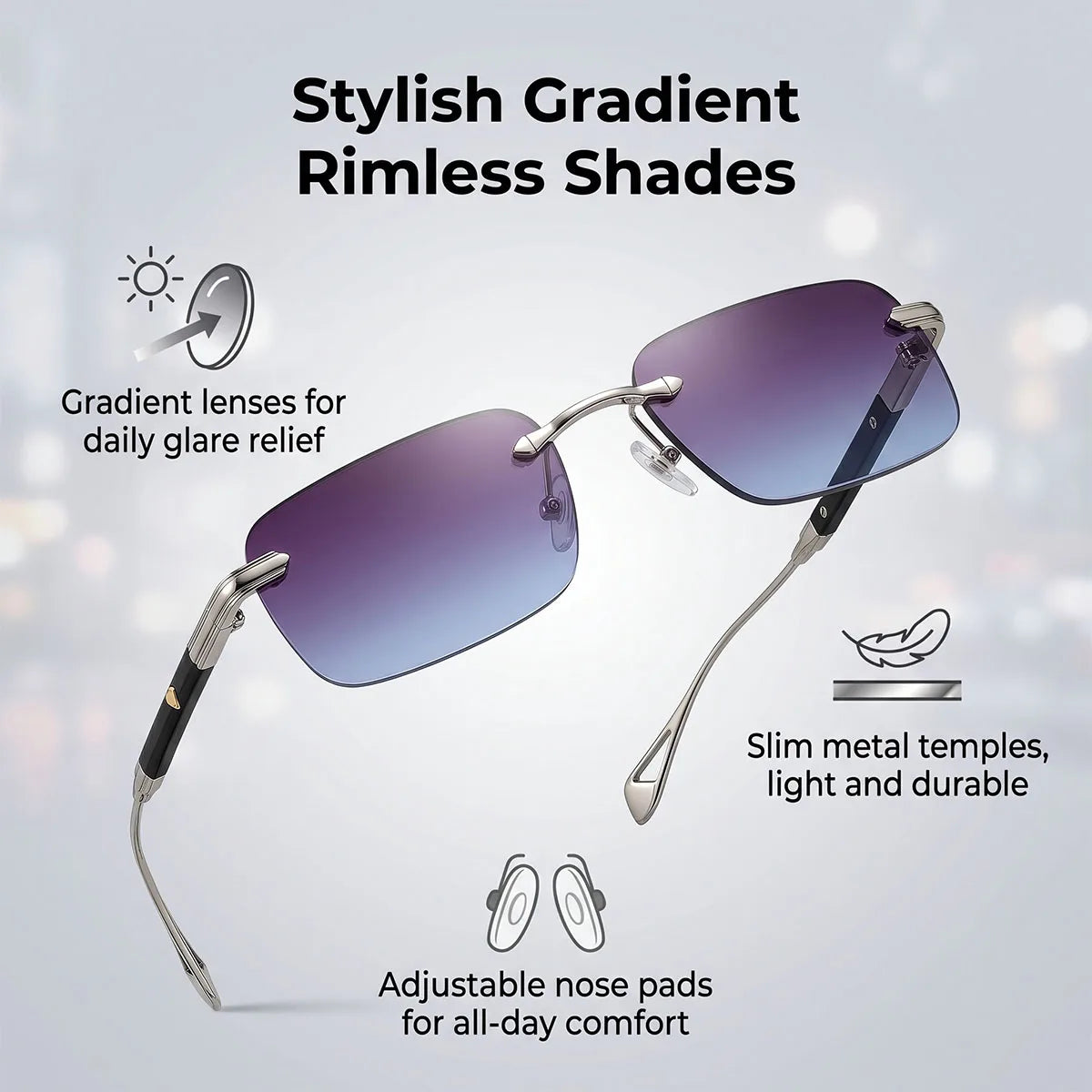 Rimless Sunglasses Women Trendy 2026 Metal Square Sunglass Men Luxury Fashion Glasses Vintage Dropshipping Lunette Soleil Femme