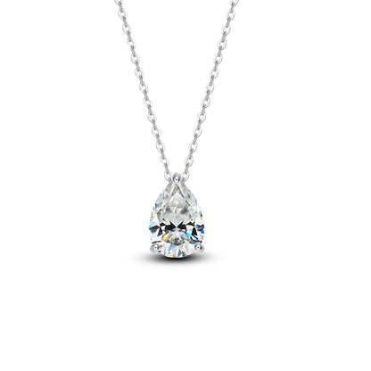 1-4carat Waterdrop Moissanite Pendant Necklace with Certificate S925 Silver Solitaire Pear Cut Lab Diamond Neckchain for Woman