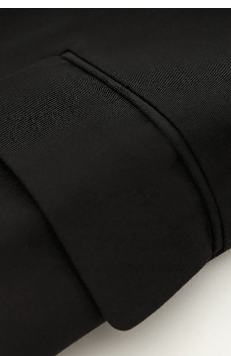 Minimalism Blazer for Women Korean 2023 Sping New Loose Office Lady Women's Jacket Fashion Black Solid Female Coat 12321065