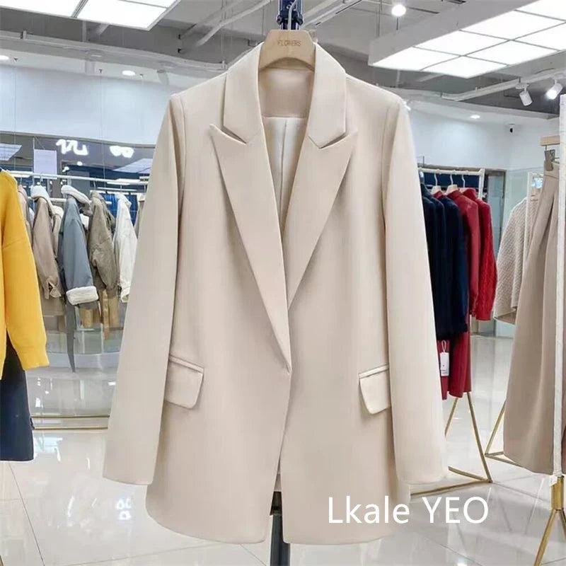 Spring Autumn Women's Blazer Coat 2026 Korean Version Fashion Ladies Outerwear Long Sleeve Comfortable Female Slim Suit Jacket
