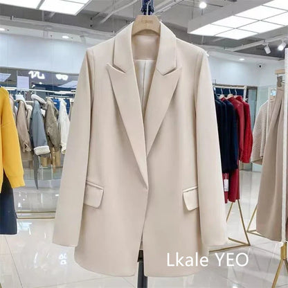 Spring Autumn Women's Blazer Coat 2026 Korean Version Fashion Ladies Outerwear Long Sleeve Comfortable Female Slim Suit Jacket