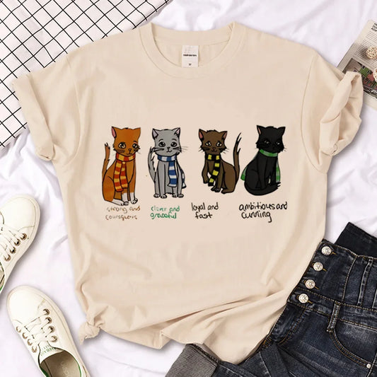 Cat top women streetwear summer anime t shirt girl y2k Japanese clothes