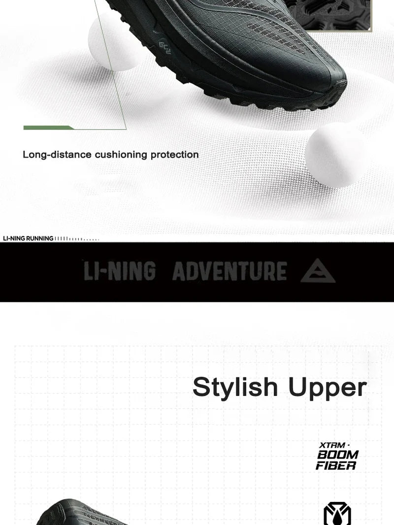 Men's DI LU 2 Trail Running Shoes XTRM-BOOM FIBER Cushion LN DWR Water Repellent LiNing Anti-slip Sports Shoes ARNV009