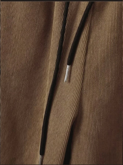 Men's suit Solid color corduroy suit Long sleeve shirt and pants casual suit