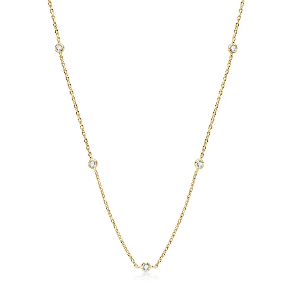 Moissanite Necklaces for Women 0.5ct Round Lab Diamond GRA s925 Sterling Silver 18k Dainty Daily Necklace Jewelry Gift