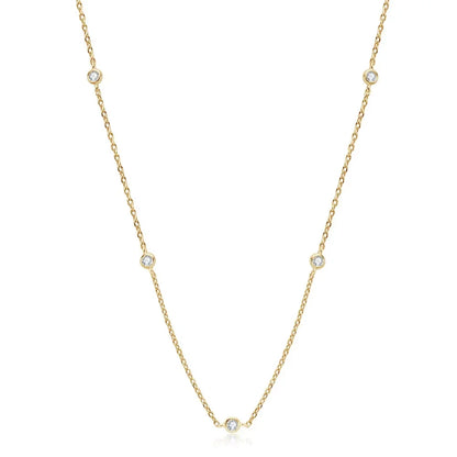 Moissanite Necklaces for Women 0.5ct Round Lab Diamond GRA s925 Sterling Silver 18k Dainty Daily Necklace Jewelry Gift