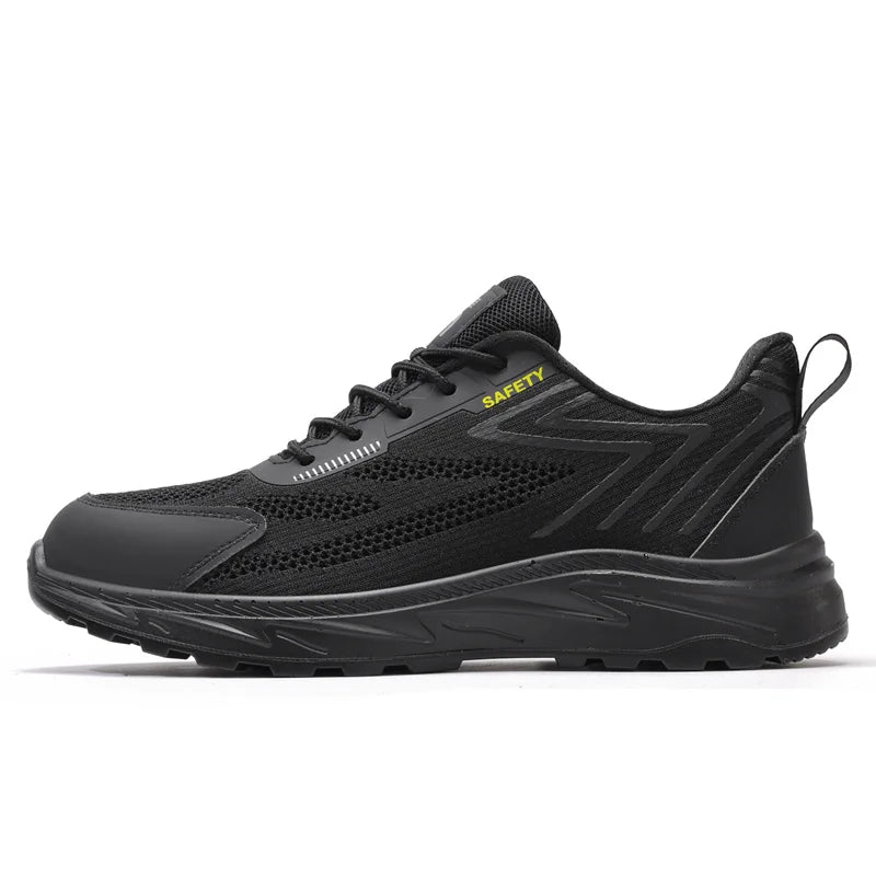 Summer Breathable Men Labor Shoes Lightweight Work Safety Boots Sneakers Anti Nail Indestructible Steel Toe Male Footwear