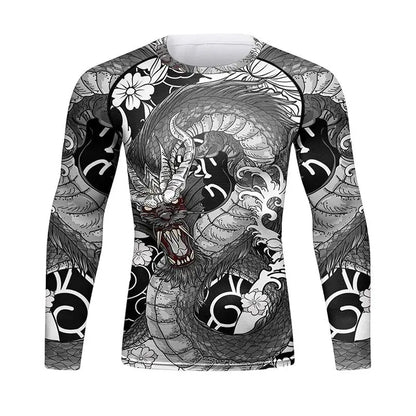 Cody Lundin Men's MMA BJJ Rashguard Brazilian Jiu-Jitsu No Gi Grey Compression Gym Shirts Westling Martial Art Training T Shirt