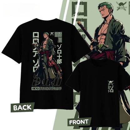 Anime One Piece Roronoa Zoro Cotton Printed T-shirt Men's and Women's T-shirt Men's Top Sports T-shirt 2026 Summer New Tee